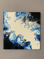 Black and Blue Acrylic Canvas Painting