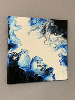 Black and Blue Acrylic Canvas Painting