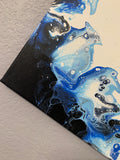 Black and Blue Acrylic Canvas Painting