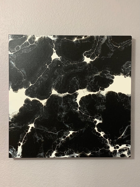 Black and Pearl White Acrylic Canvas Painting